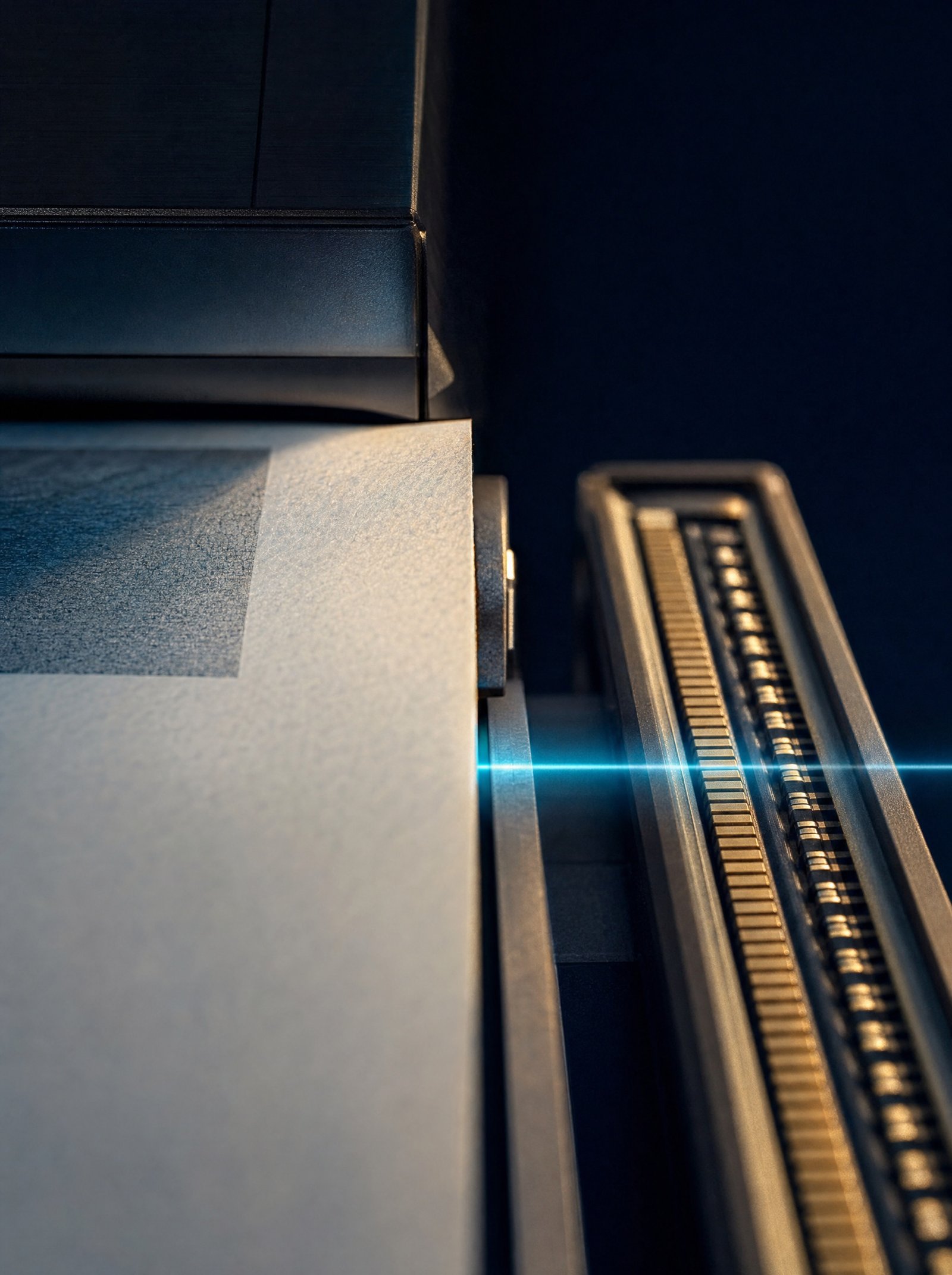 Detail eines Dokuments an einer Scanner-Übergabe